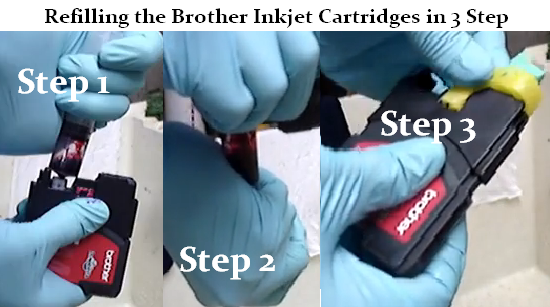 Refilling the Brother Inkjet Cartridges in 3 step